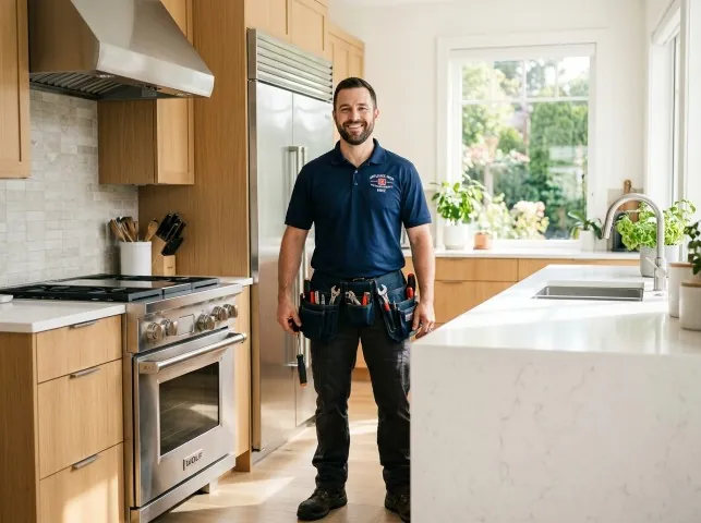 Appliance Repair Hero technician in a Aripeka, FL kitchen after an appliance repair